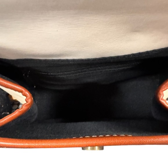 Vintage Esprit Crossbody Bag Shoulder Purse Brown Cream Small Flap retro 90s - Picture 10 of 11